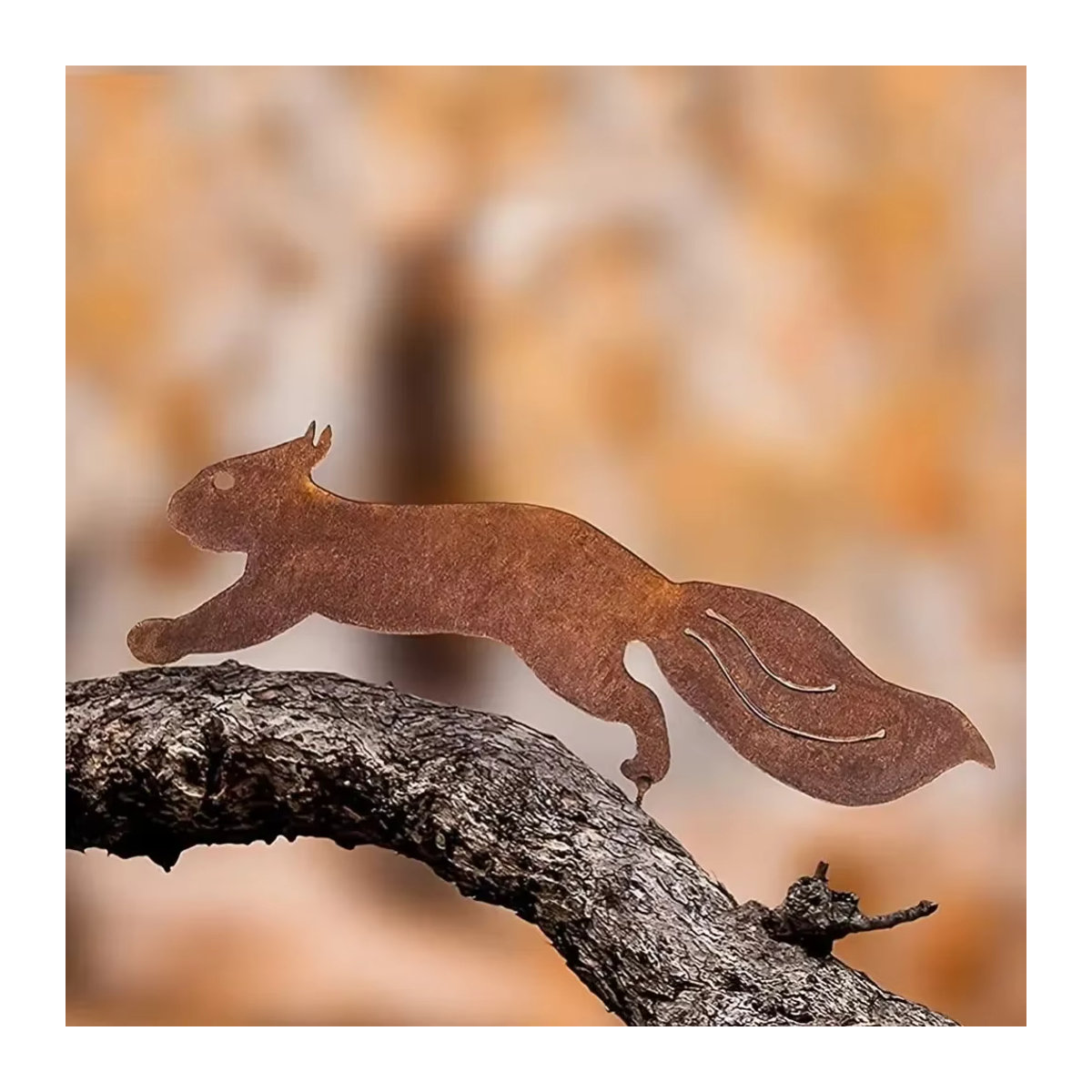 CIFBUY Rustikaler Eichhörnchen-Metallbaumständer in Braun als kreative Eisenkunst-Silhouettendekoration für Garten und Zuhause - Bild 4