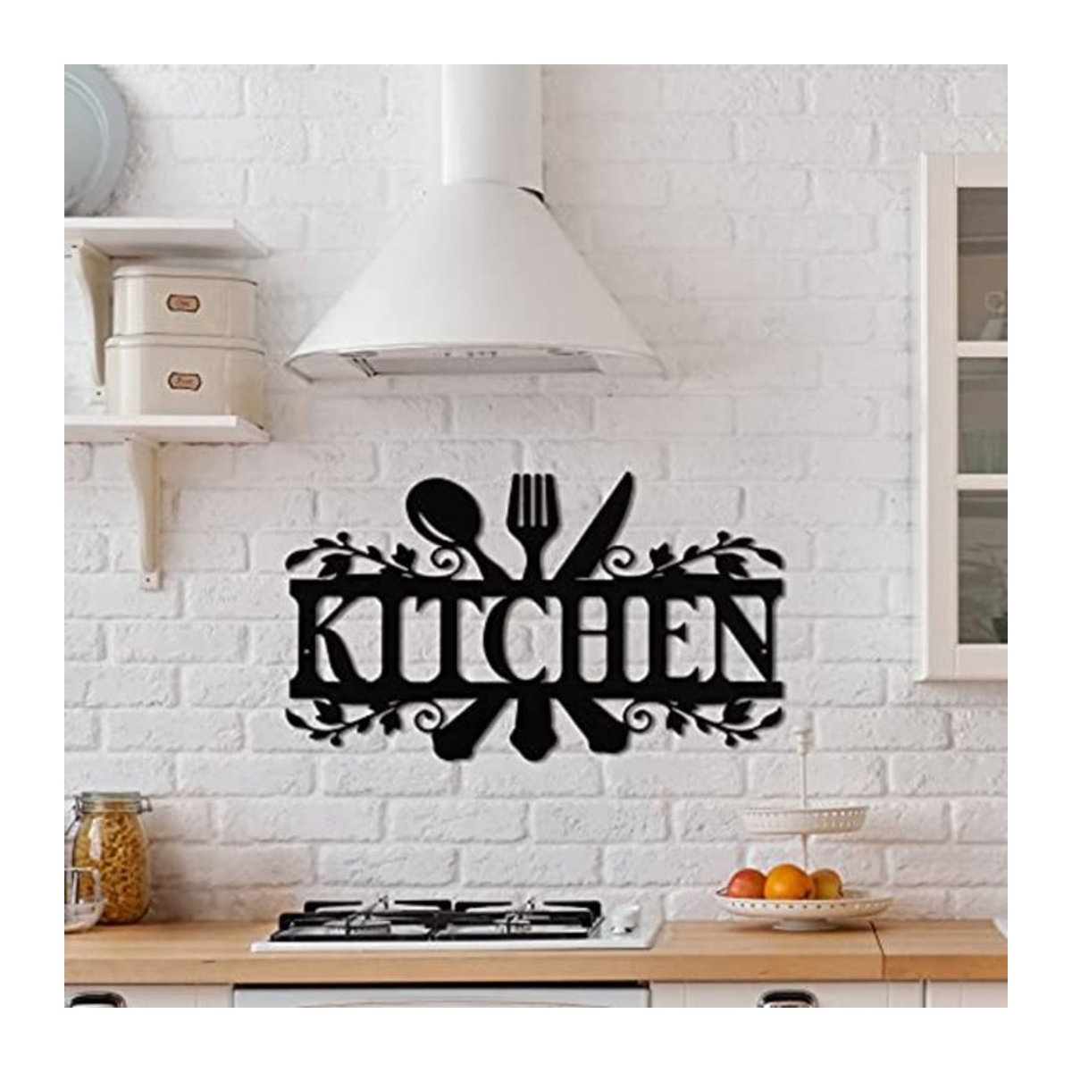 CIFBUY Rustikales Küchen-Metallschild in Schwarz im Vintage-Stil zur Wandmontage - Bild 1