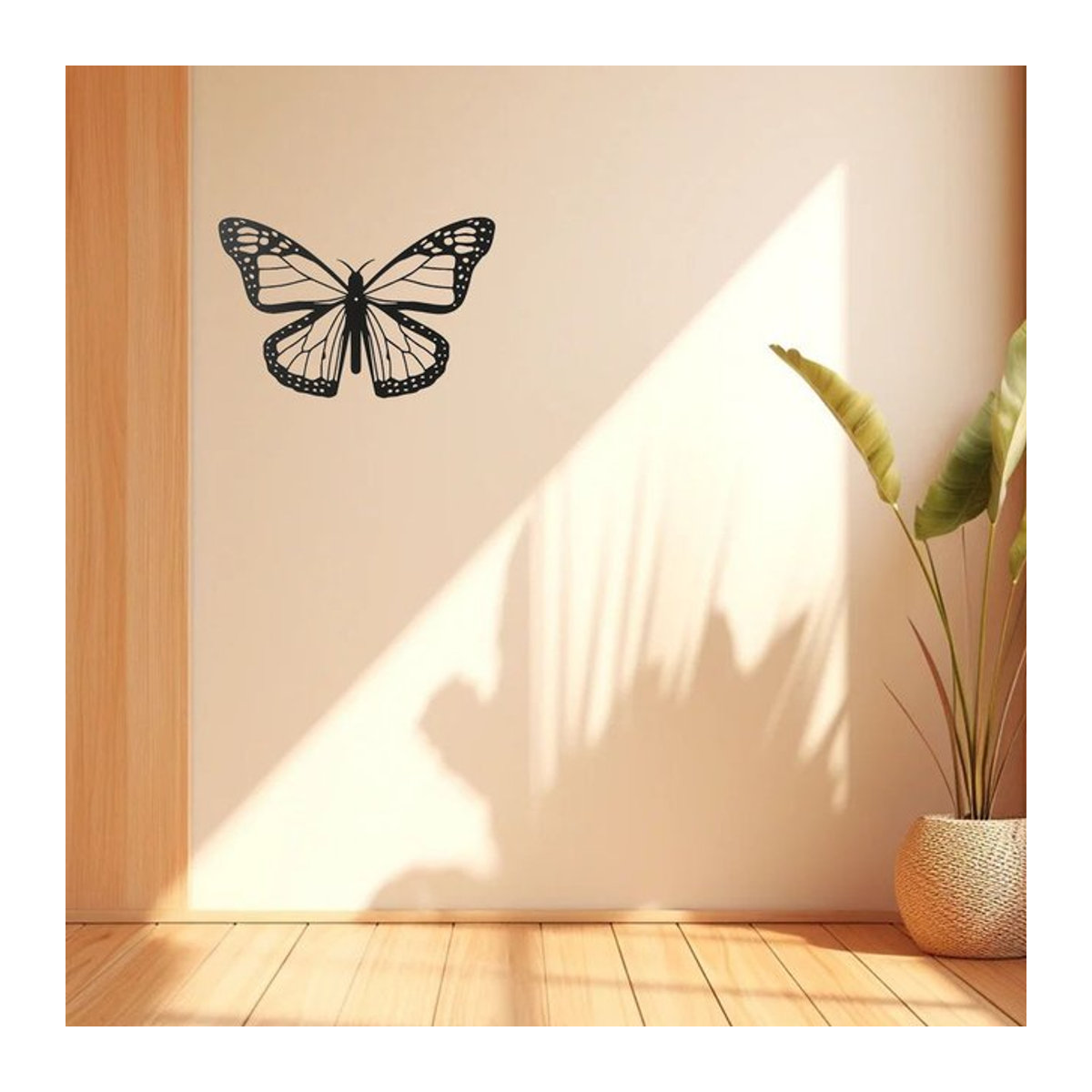 CIFBUY Schmetterling Wanddekoration aus Metall in Schwarz als minimalistische Silhouette für Wohnkultur und Garten - Bild 1