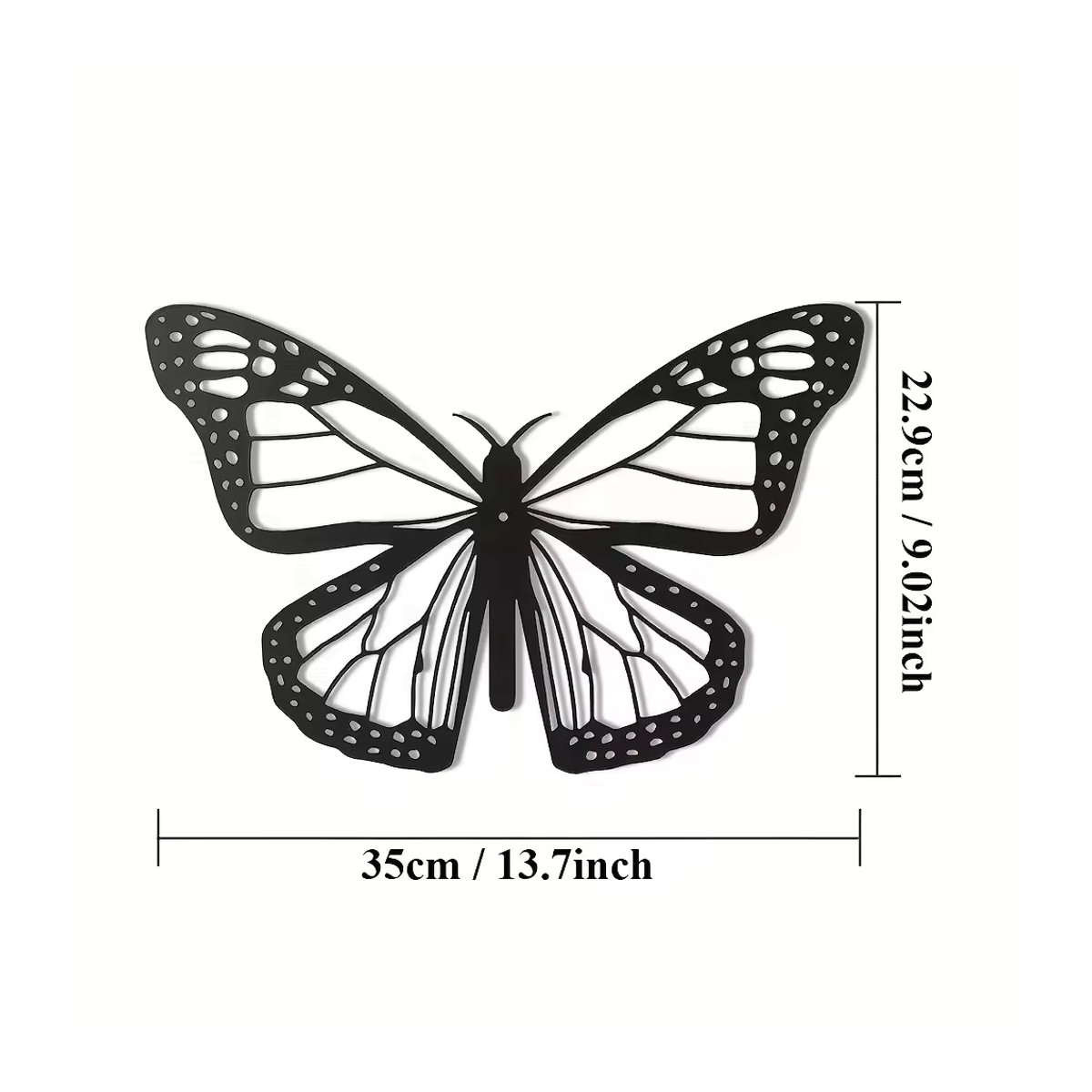 CIFBUY Schmetterling Wanddekoration aus Metall in Schwarz als minimalistische Silhouette für Wohnkultur und Garten - Bild 2