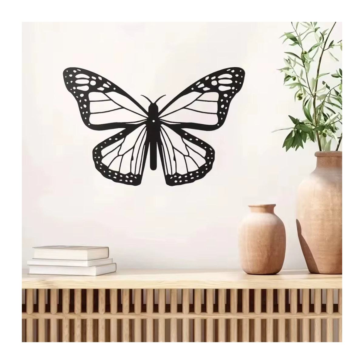 CIFBUY Schmetterling Wanddekoration aus Metall in Schwarz als minimalistische Silhouette für Wohnkultur und Garten - Bild 3