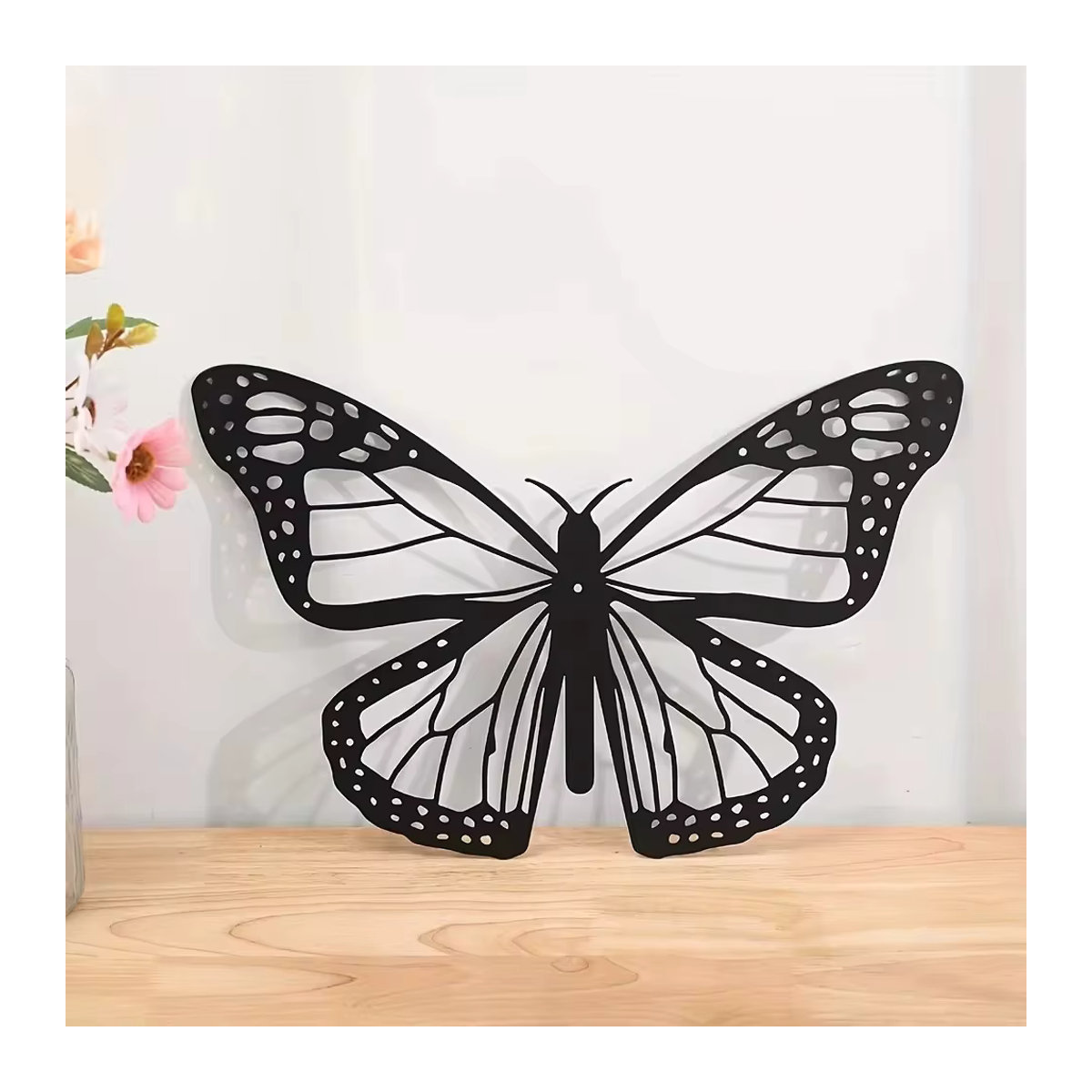 CIFBUY Schmetterling Wanddekoration aus Metall in Schwarz als minimalistische Silhouette für Wohnkultur und Garten - Bild 4