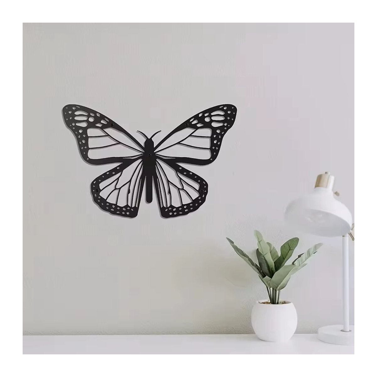 CIFBUY Schmetterling Wanddekoration aus Metall in Schwarz als minimalistische Silhouette für Wohnkultur und Garten - Bild 5