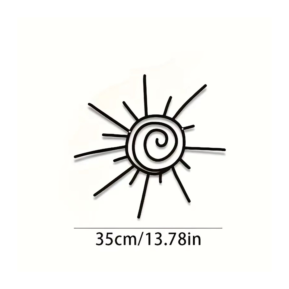 CIFBUY Sonnen Wandkunst aus Metall in Schwarz als maritime Stranddekoration und abstrakter Außenwandbehang - Bild 2