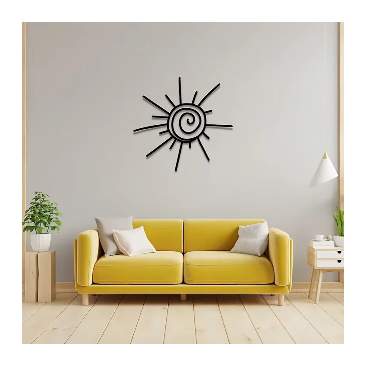 CIFBUY Sonnen Wandkunst aus Metall in Schwarz als maritime Stranddekoration und abstrakter Außenwandbehang - Bild 3