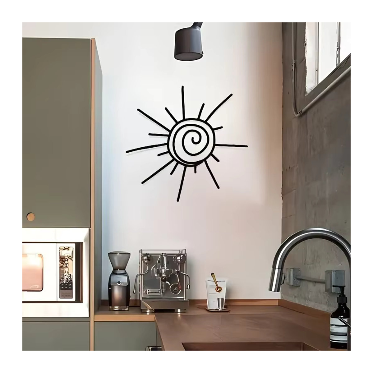 CIFBUY Sonnen Wandkunst aus Metall in Schwarz als maritime Stranddekoration und abstrakter Außenwandbehang - Bild 5