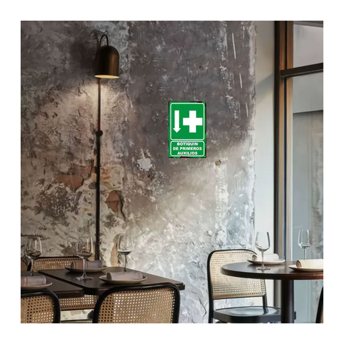 CIFBUY Spanisches Erste-Hilfe-Schild aus Metall, Wanddekoration in Grün und Weiß, Rechteckig, H x B: 30 x 20 cm - Bild 2