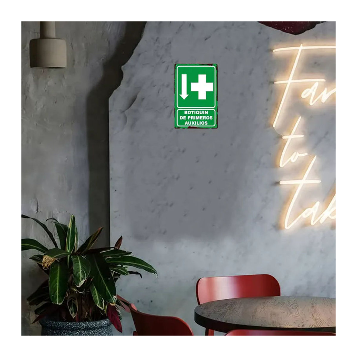 CIFBUY Spanisches Erste-Hilfe-Schild aus Metall, Wanddekoration in Grün und Weiß, Rechteckig, H x B: 30 x 20 cm - Bild 4