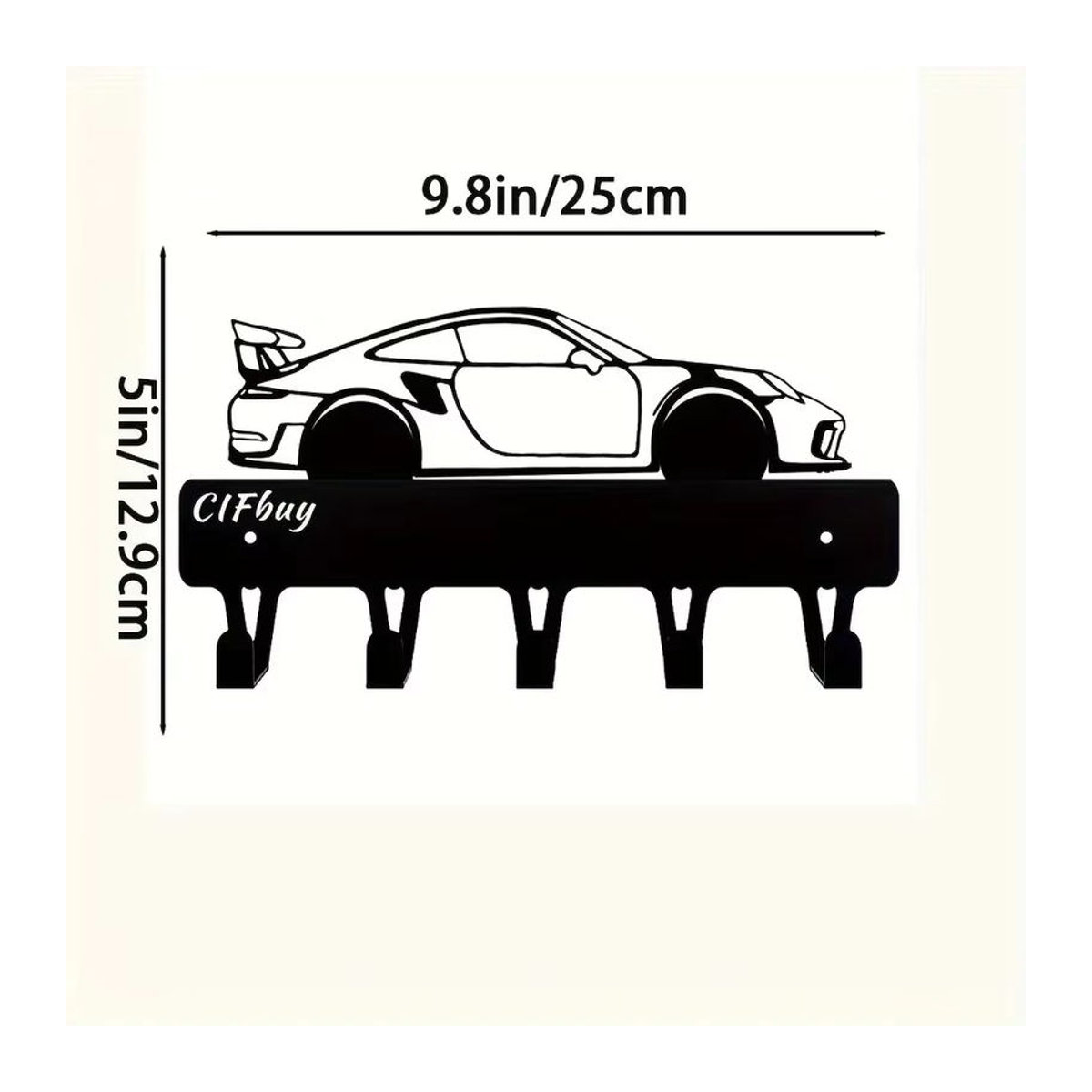 CIFBUY Sportwagen Wandkunst aus Metall in Schwarz zur Dekoration für Kinderzimmer und Wohnzimmer - Bild 2
