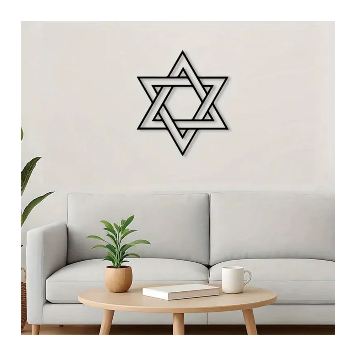 CIFBUY Vintage Davidstern Wandkunst aus Metall in Schwarz – Geometrische Stern-Dekoration zur Wandmontage - Bild 4