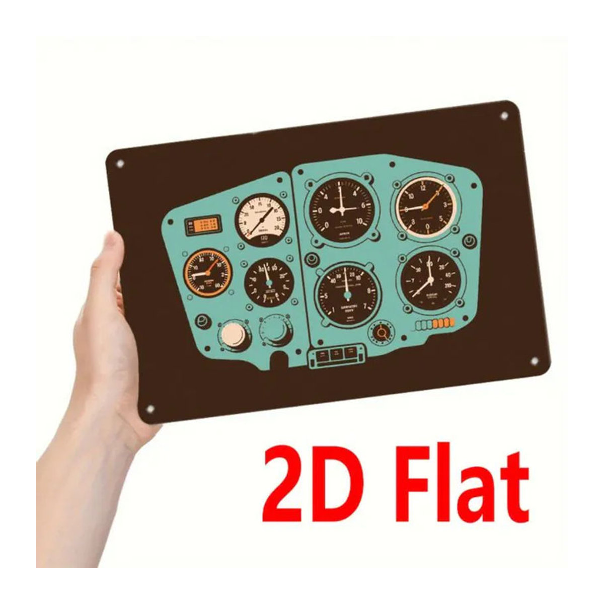 CIFBUY Vintage Flugzeug-Instrumententafel Dekoration aus Metall, mehrfarbig, rechteckiges Wandschild für die Wandmontage - Bild 1