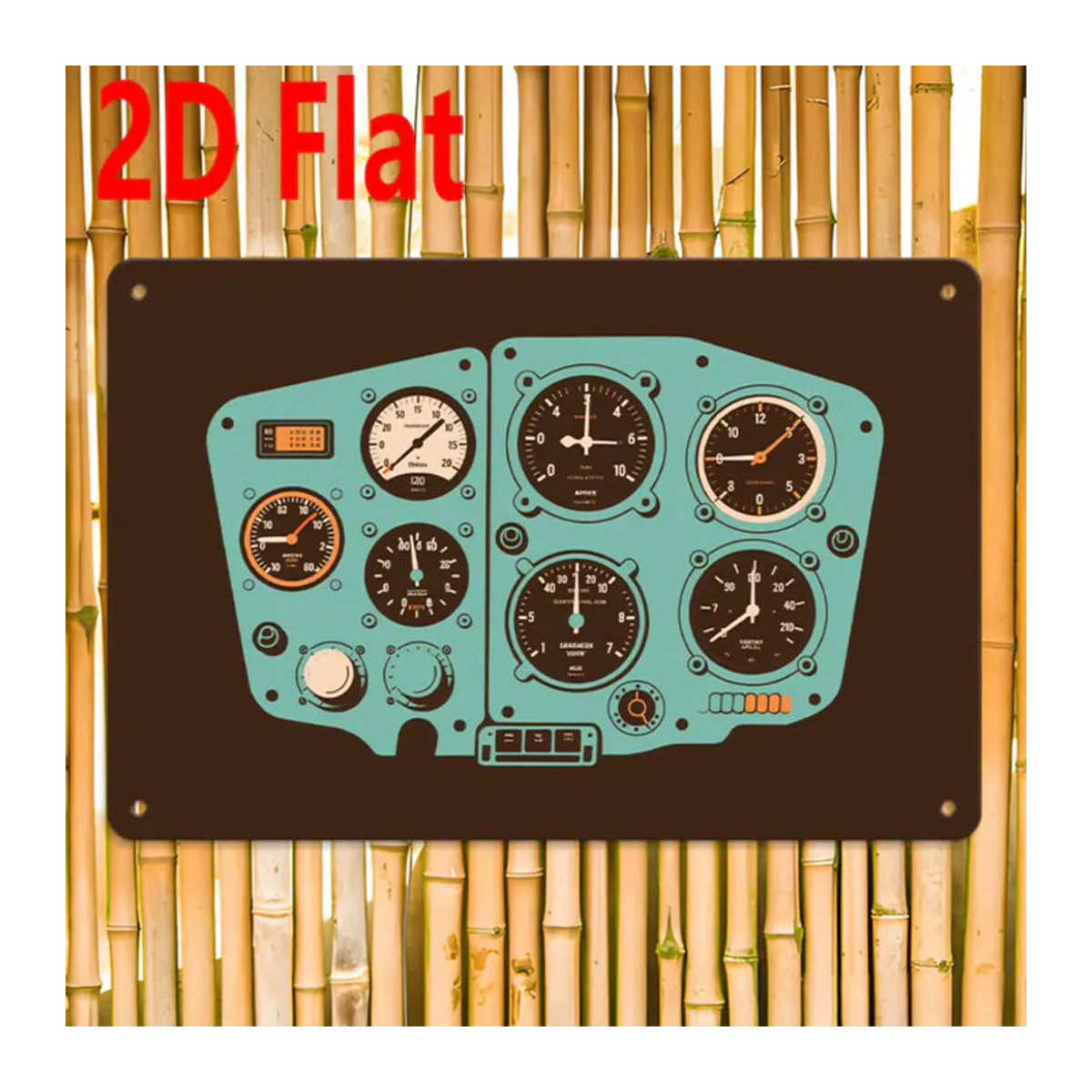 CIFBUY Vintage Flugzeug-Instrumententafel Dekoration aus Metall, mehrfarbig, rechteckiges Wandschild für die Wandmontage - Bild 2