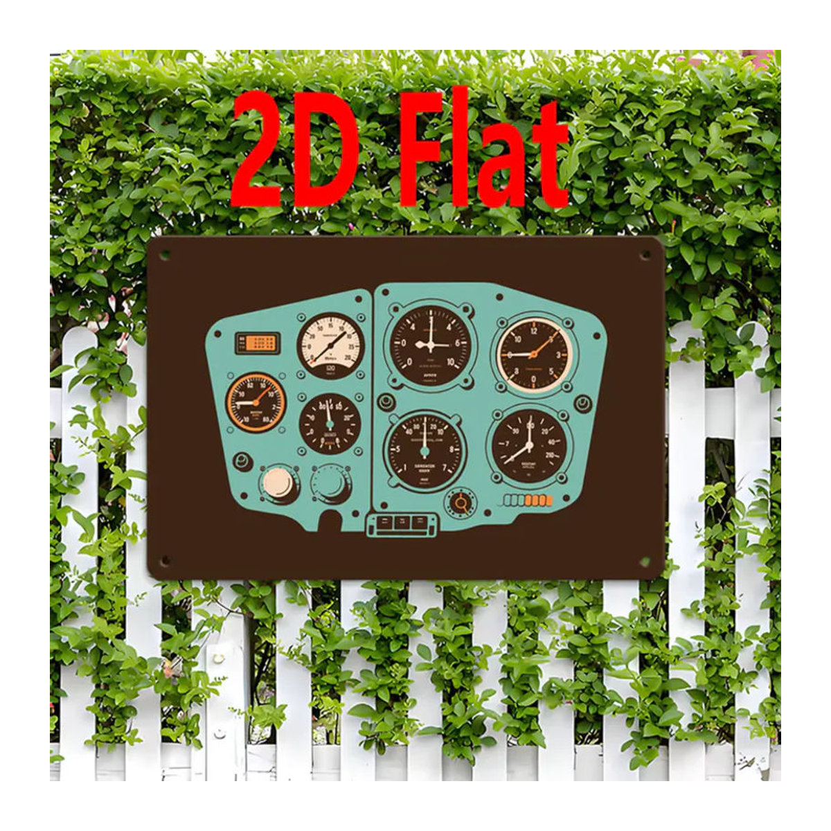 CIFBUY Vintage Flugzeug-Instrumententafel Dekoration aus Metall, mehrfarbig, rechteckiges Wandschild für die Wandmontage - Bild 6