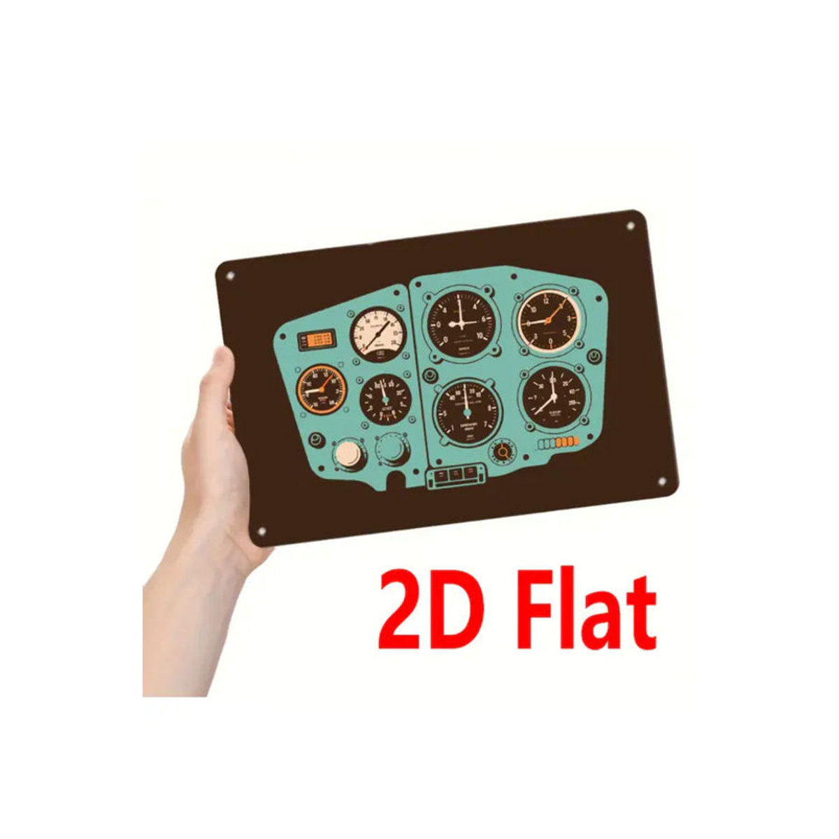 CIFBUY Vintage Flugzeug-Instrumententafel Dekoration aus Metall, mehrfarbig, rechteckiges Wandschild für die Wandmontage - Bild 7
