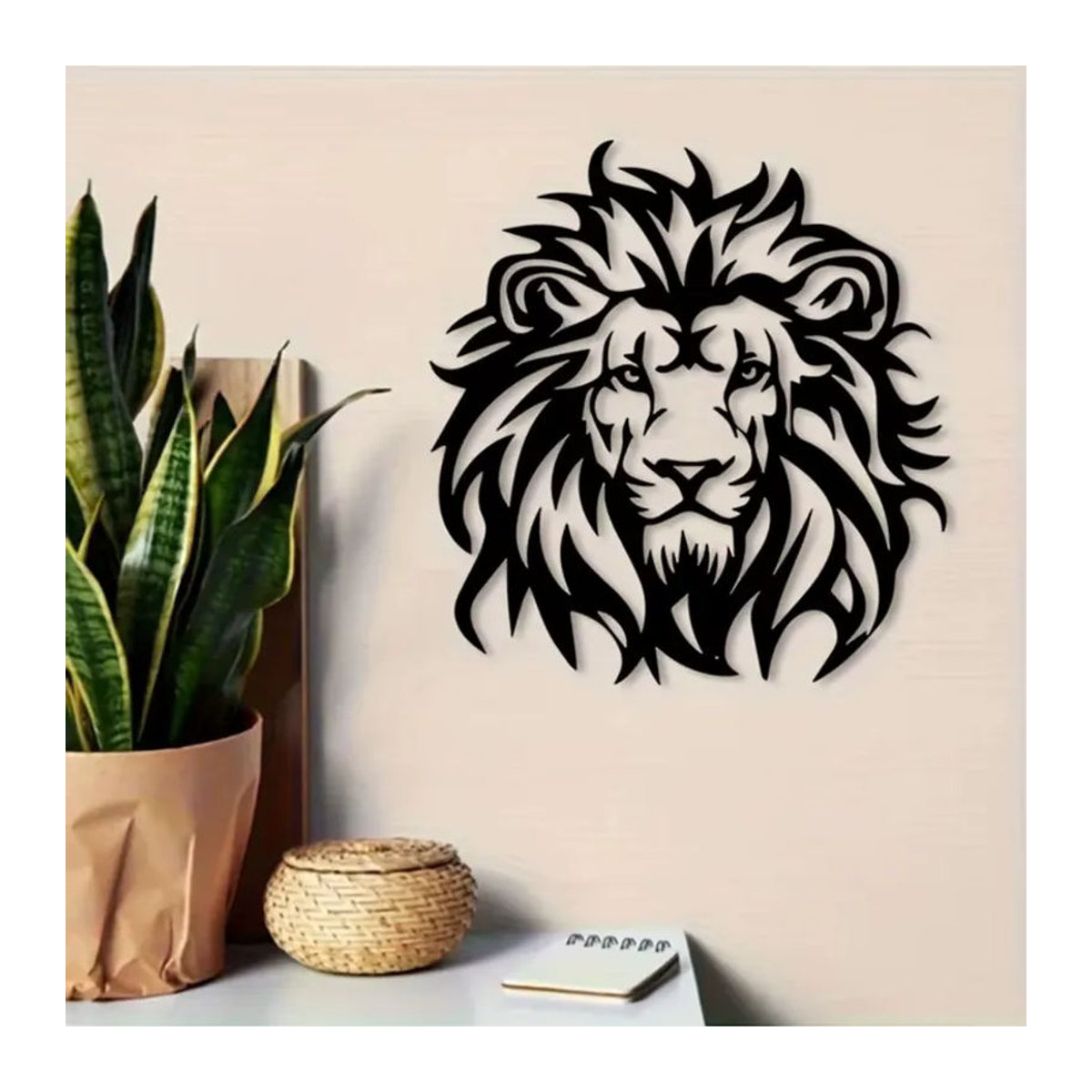 CIFBUY Vintage Löwenkopf Wandkunst aus Metall in Schwarz als rostbeständige Eisenskulptur zur Wandmontage - Bild 3