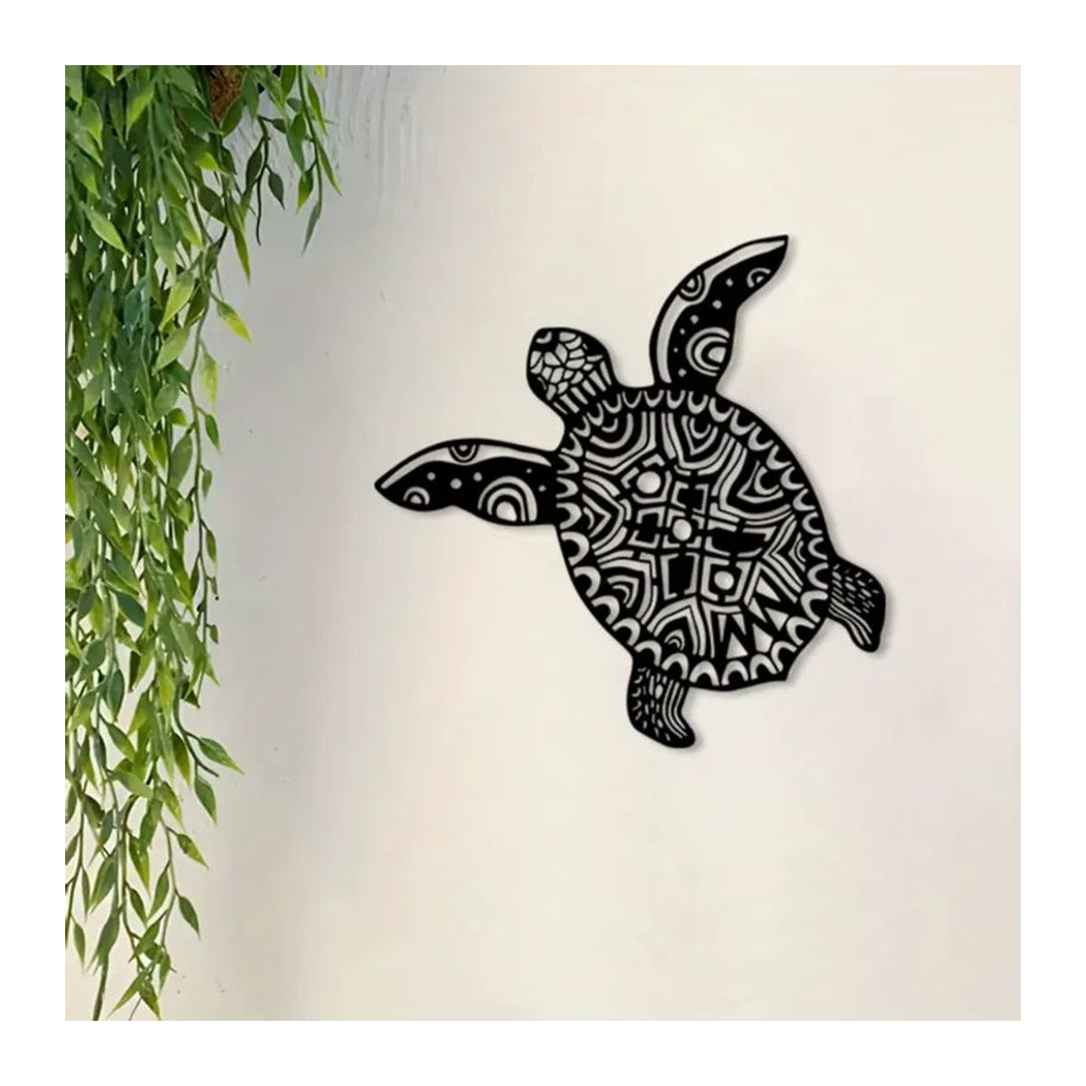 CIFBUY Vintage Meeresschildkröten Metallwandkunst in Schwarz als Wanddekoration mit Meereslebewesen-Motiv - Bild 2