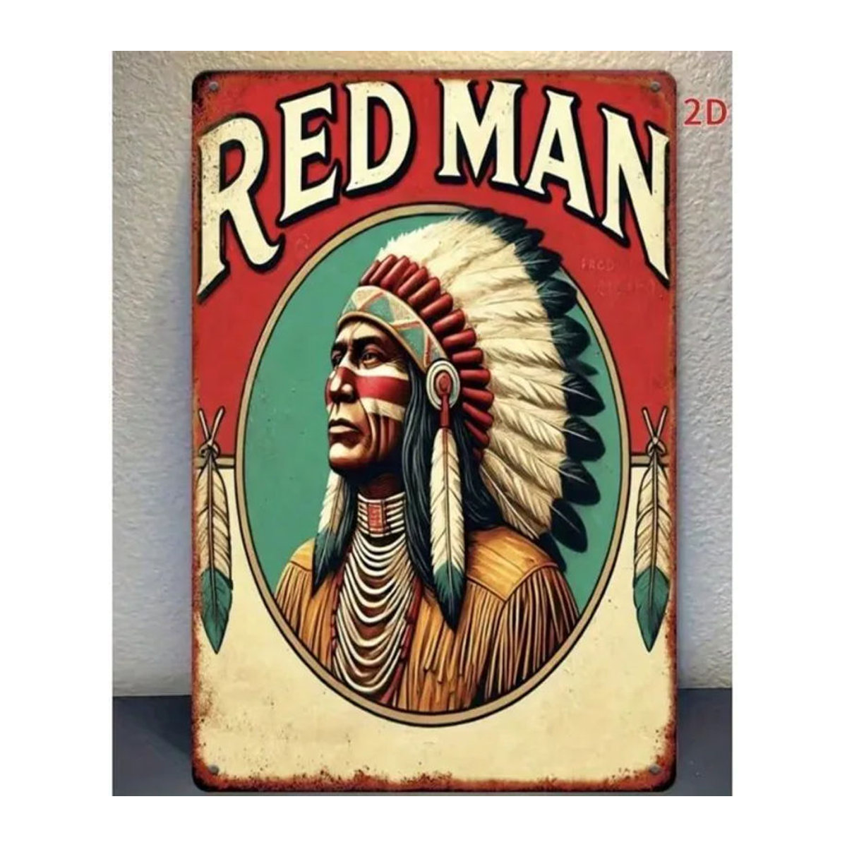 CIFBUY Vintage Metall-Blechschild Kautabak Retro Wandkunst Deko mehrfarbig B/H/T: 30 x 20 x 20 cm - Bild 1