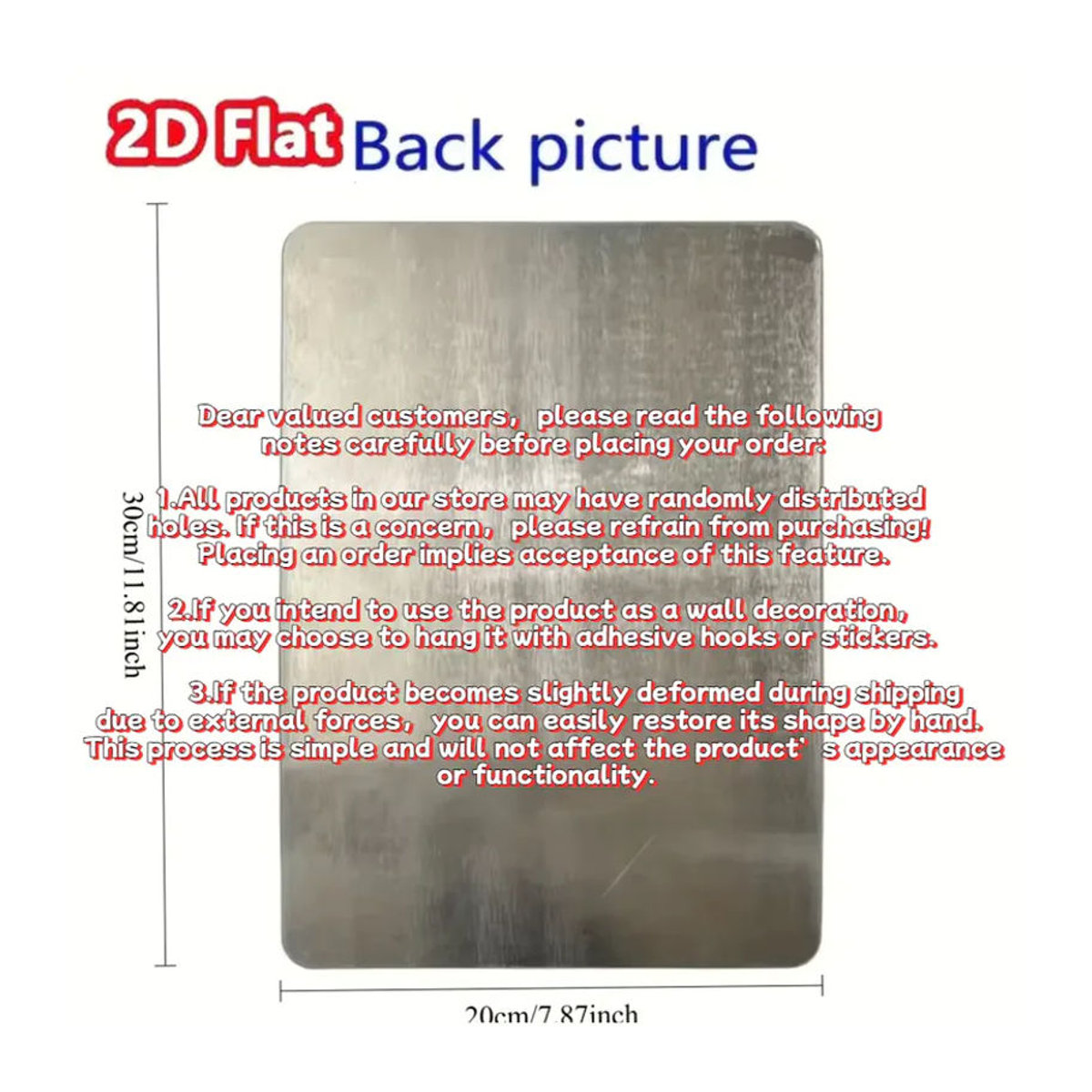 CIFBUY Vintage Metall-Blechschild Silber Industrielle Wandkunst Retro Dekoration Rechteckig H: 20 cm, B: 30 cm, T: 20 cm - Bild 2