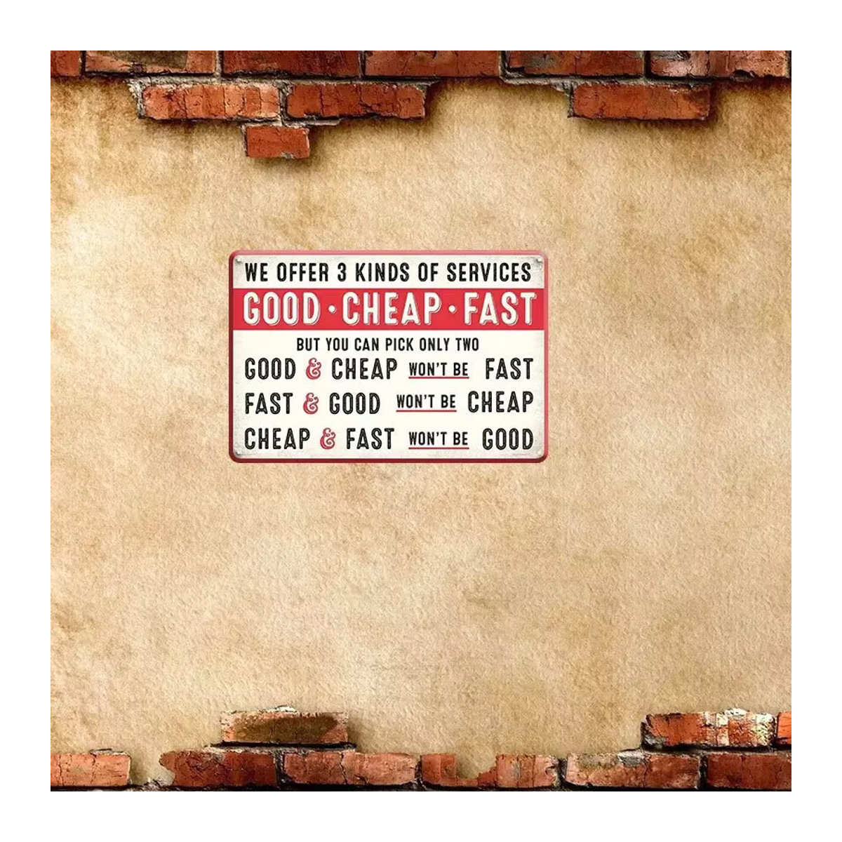 CIFBUY Vintage Metall-Wandschild mit humorvollem Spruch für Büro und Laden zur Wandmontage - Bild 3