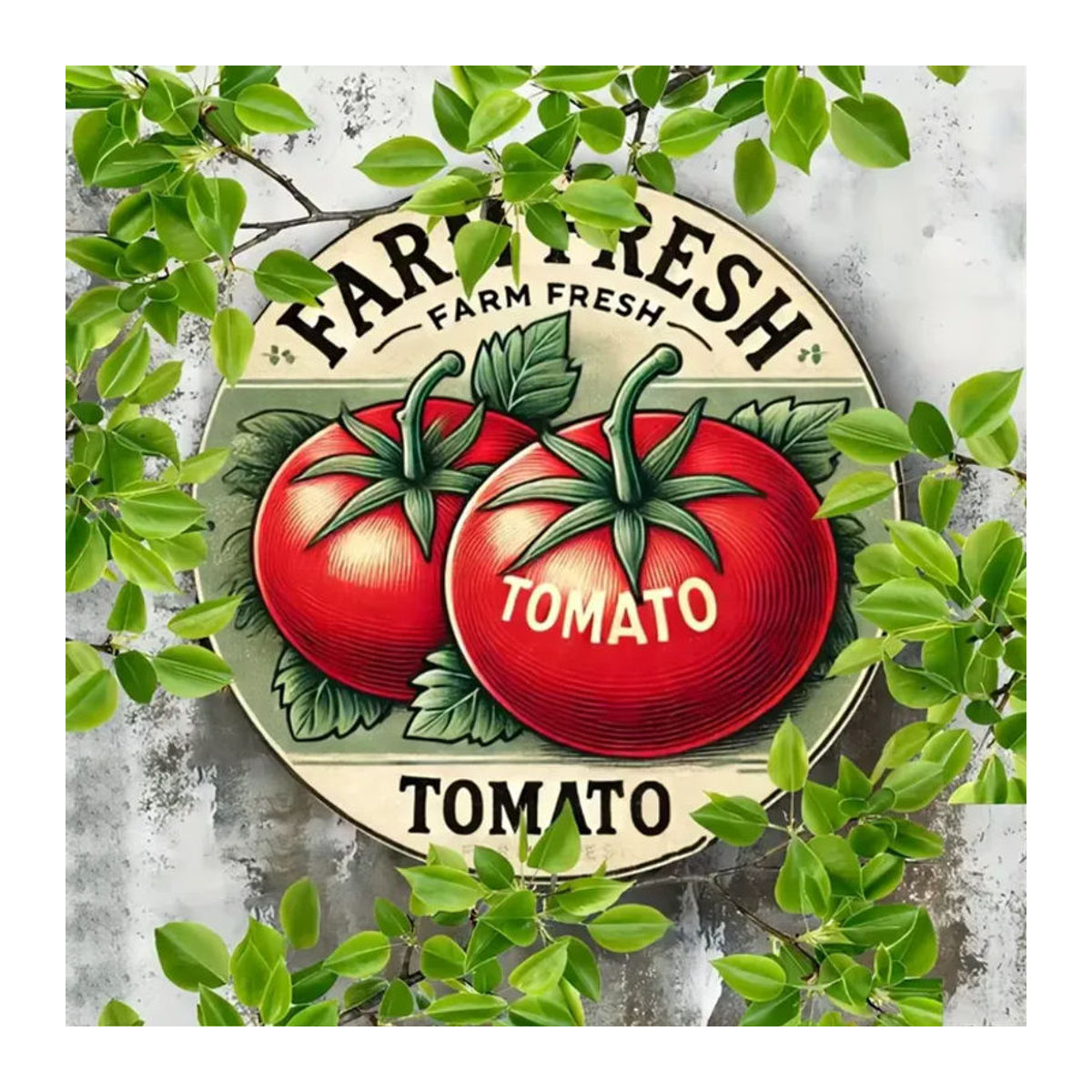 CIFBUY Vintage Metallschild Farm Fresh Tomato – Runde Wanddekoration in Mehrfarbig, Durchmesser: 20,32 cm - Bild 5