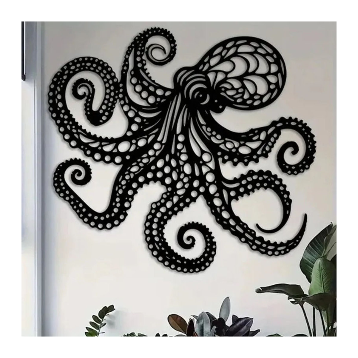 CIFBUY Vintage Oktopus Metall-Wandkunst in Schwarz als gotische Tentakel-Skulptur zur Wanddekoration - Bild 1