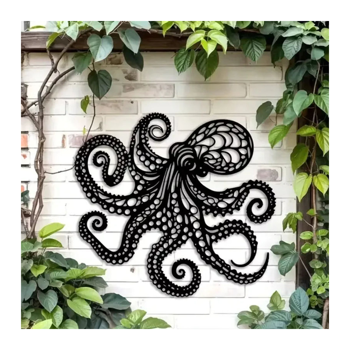 CIFBUY Vintage Oktopus Metall-Wandkunst in Schwarz als gotische Tentakel-Skulptur zur Wanddekoration - Bild 2