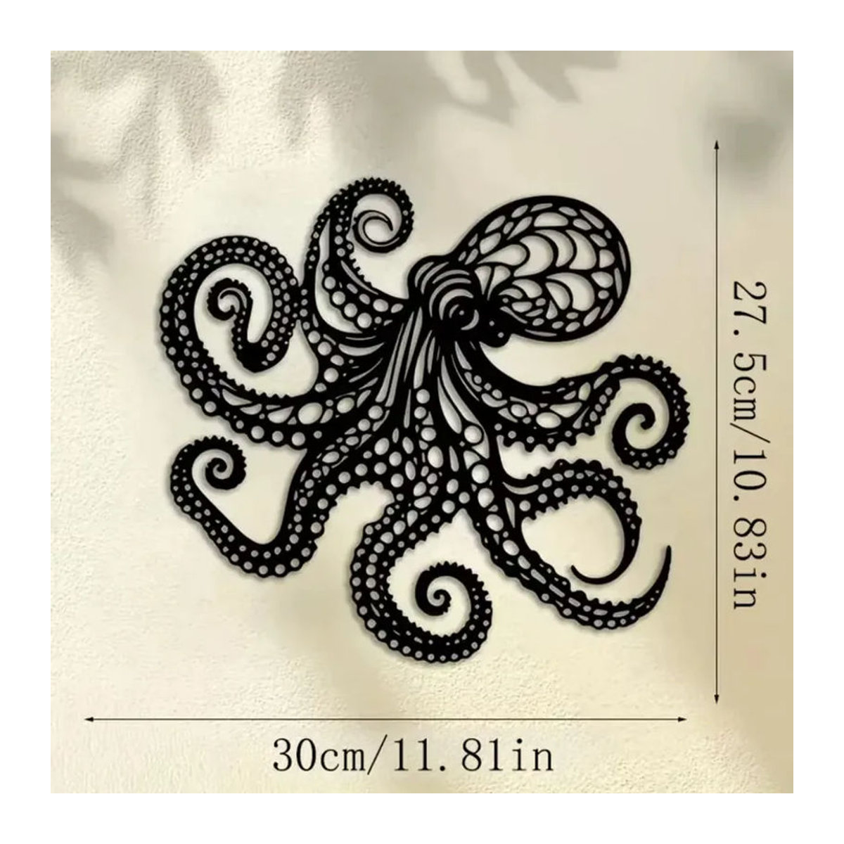 CIFBUY Vintage Oktopus Metall-Wandkunst in Schwarz als gotische Tentakel-Skulptur zur Wanddekoration - Bild 3