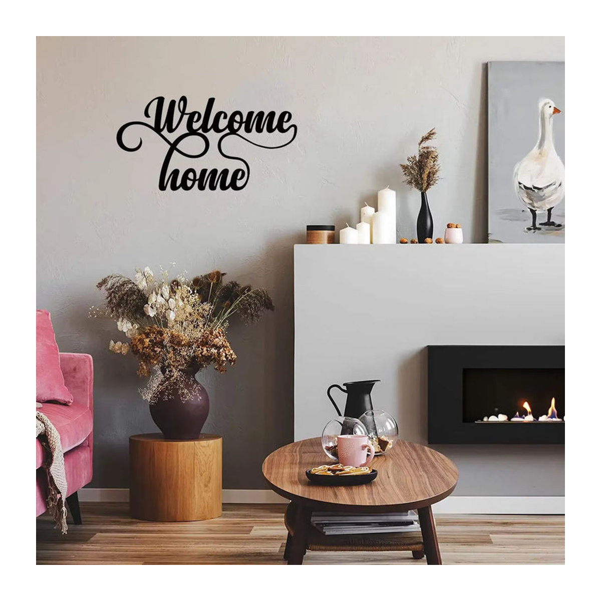 CIFBUY Wanddeko aus Metall Hello Young Willkommen zu Hause in Schwarz mit Buchstaben und unregelmäßigem Design - Bild 6