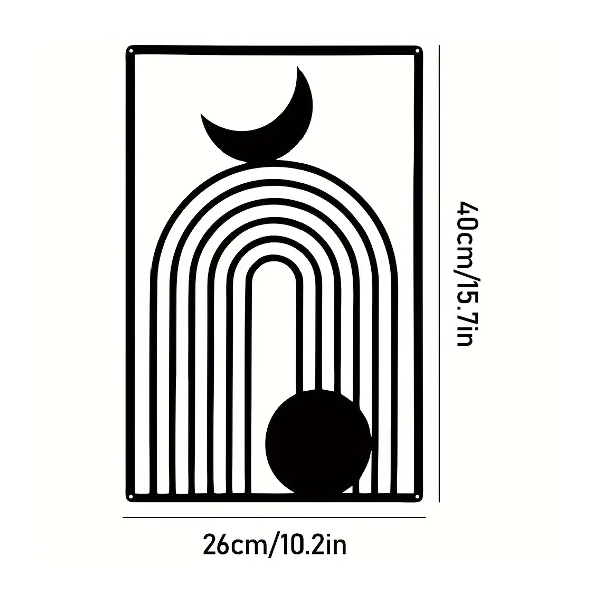 CIFBUY Wanddeko aus Metall in Schwarz mit minimalistischem geometrischem Design als abstrakte Wandkunst für Wohnzimmer und Büro - Bild 2