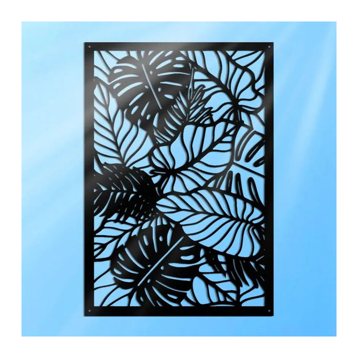 CIFBUY Wanddeko aus Metall in Schwarz mit unregelmäßigem floralem Blätter-Design im Bohemian-Stil - Bild 1
