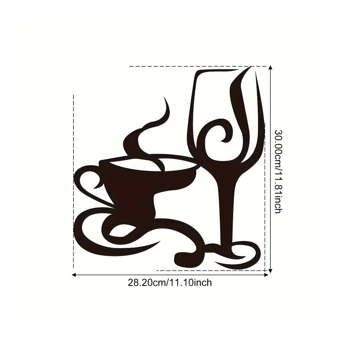 Cifbuy Wanddekoration aus Metall in Schwarz für Kaffee- und Weinbecher als Indoor und Outdoor Handwerk für dein Wohnzimmer - Bild 2