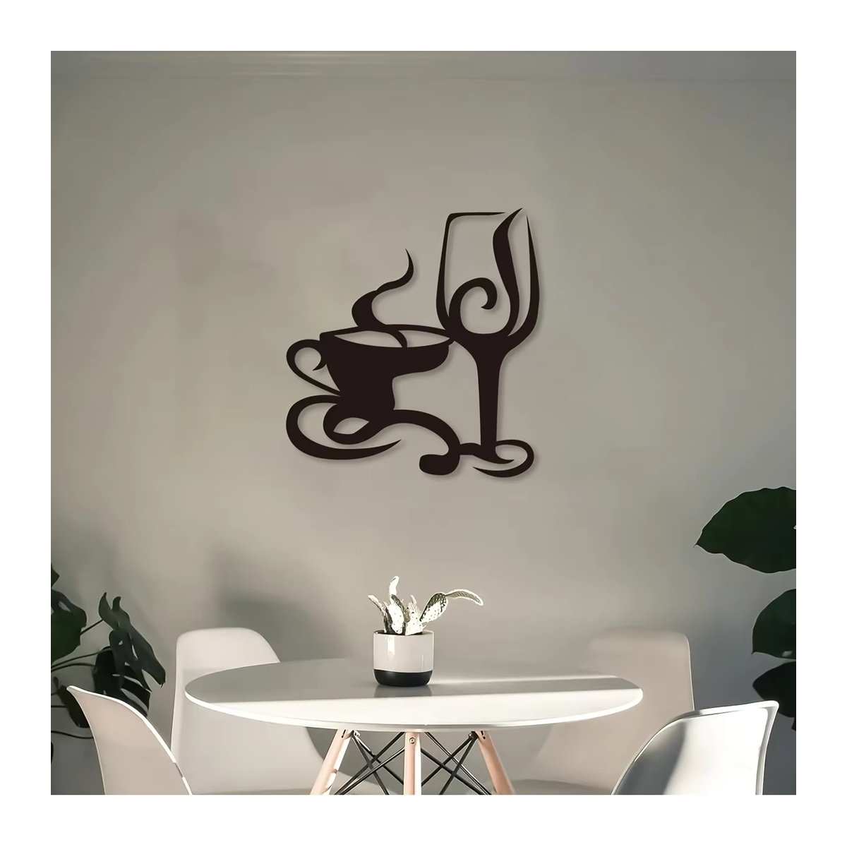 Cifbuy Wanddekoration aus Metall in Schwarz für Kaffee- und Weinbecher als Indoor und Outdoor Handwerk für dein Wohnzimmer - Bild 6
