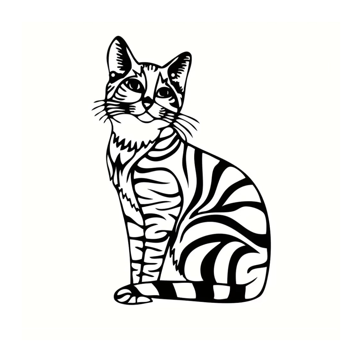 CIFBUY Wanddekoration aus Metall mit schwarzer Katze im minimalistischen Design - Bild 2