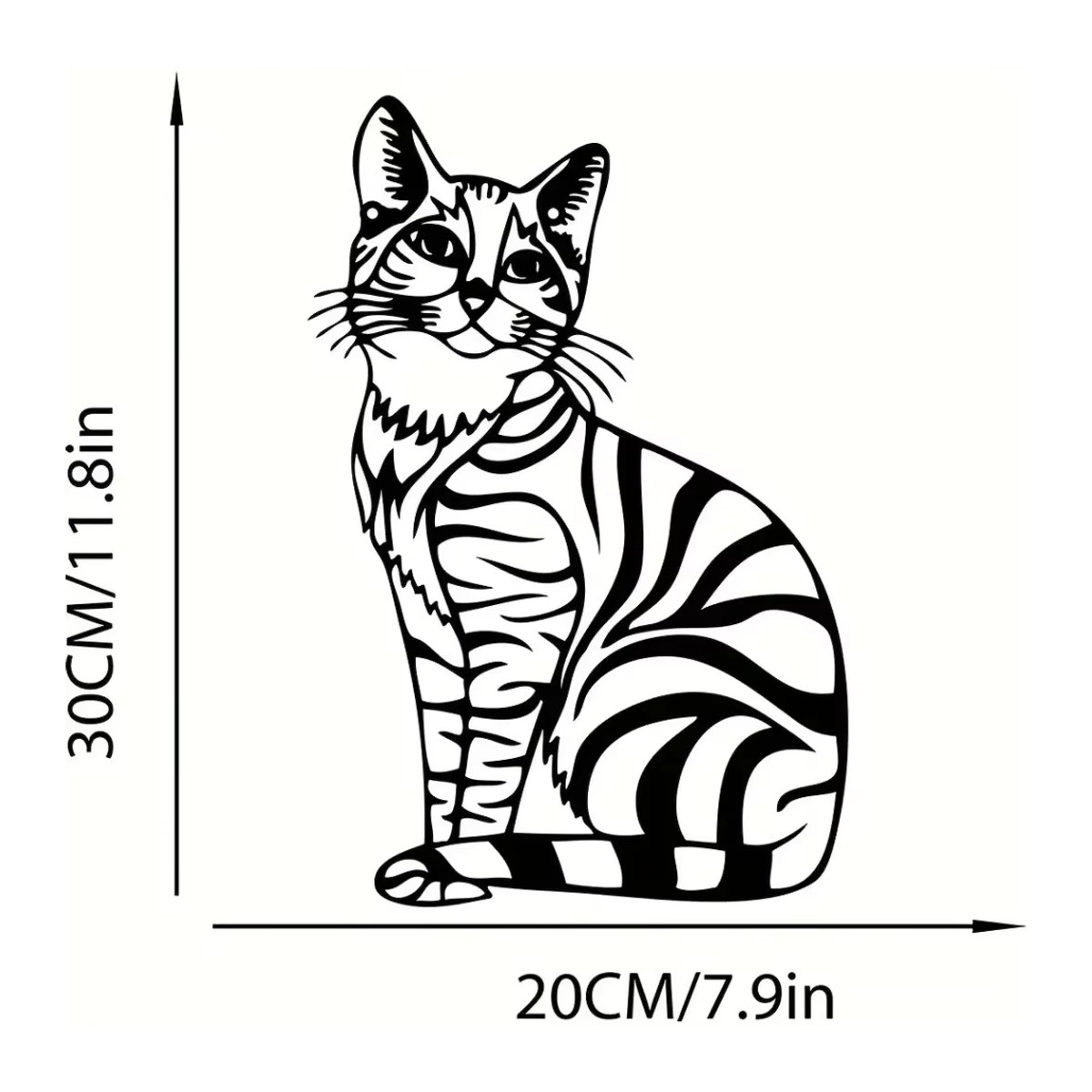 CIFBUY Wanddekoration aus Metall mit schwarzer Katze im minimalistischen Design - Bild 3