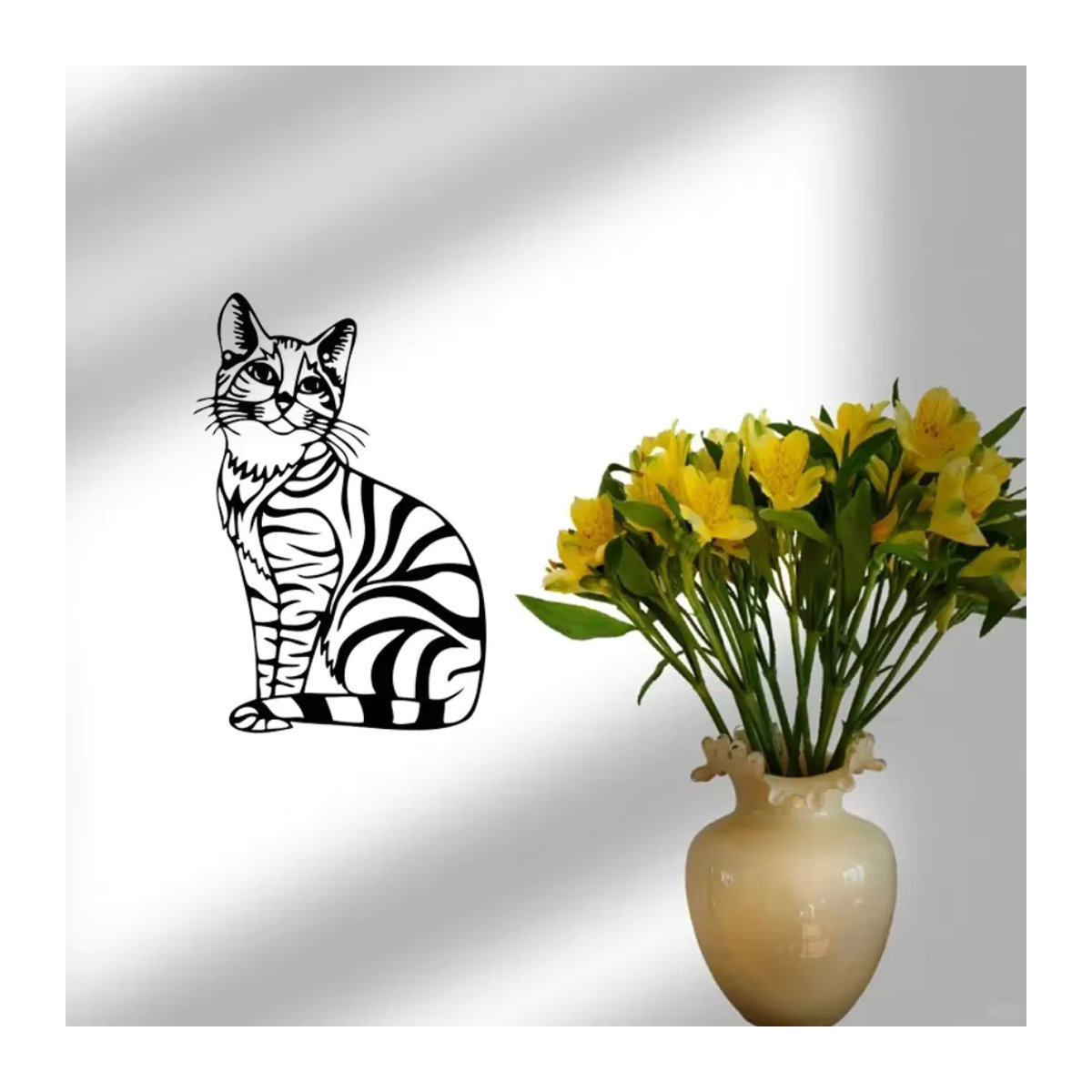 CIFBUY Wanddekoration aus Metall mit schwarzer Katze im minimalistischen Design - Bild 4