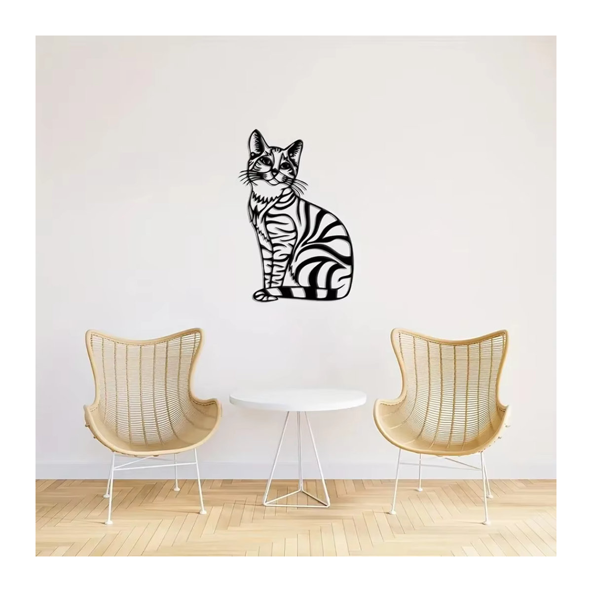 CIFBUY Wanddekoration aus Metall mit schwarzer Katze im minimalistischen Design - Bild 5