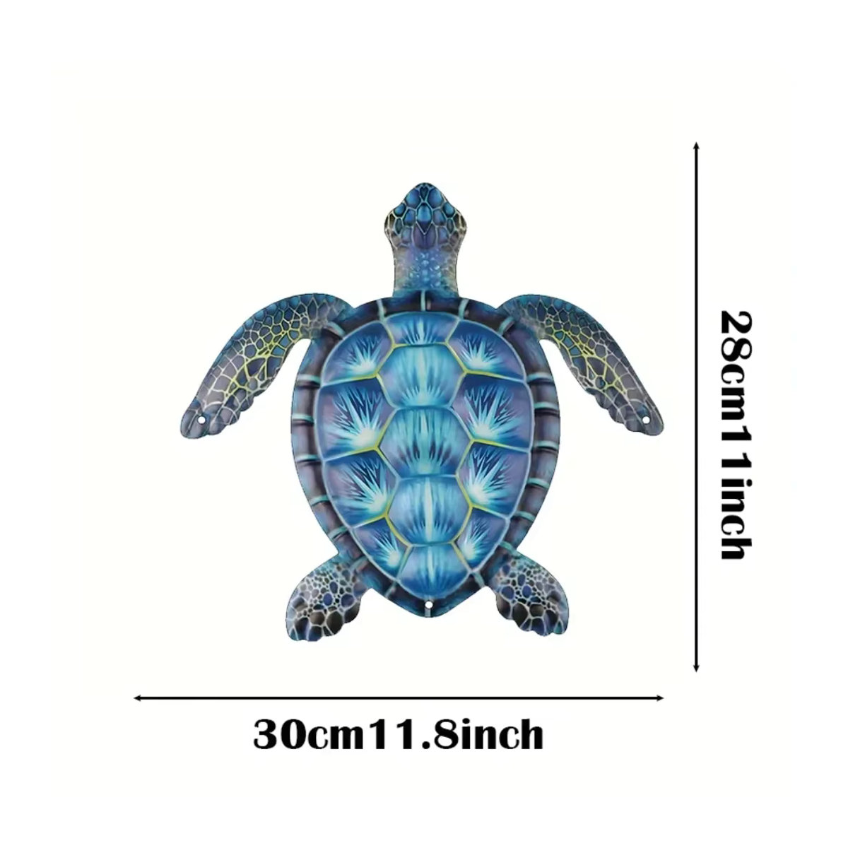 CIFBUY Wanddekoration Meeres-Schildkröte aus Metall in Blau, Maritimes Wandkunst-Design im Abstract-Stil - Bild 2
