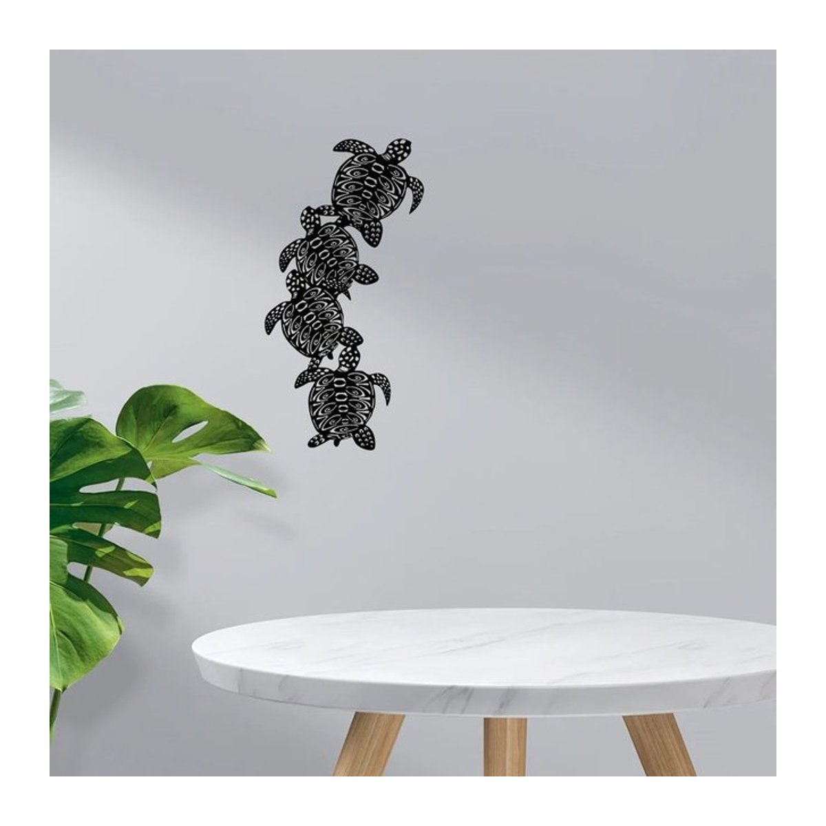 CIFBUY Wanddekoration Meeres-Schildkröte aus Metall in Schwarz, moderner Wandbehang für Wohnzimmer und Schlafzimmer - Bild 1