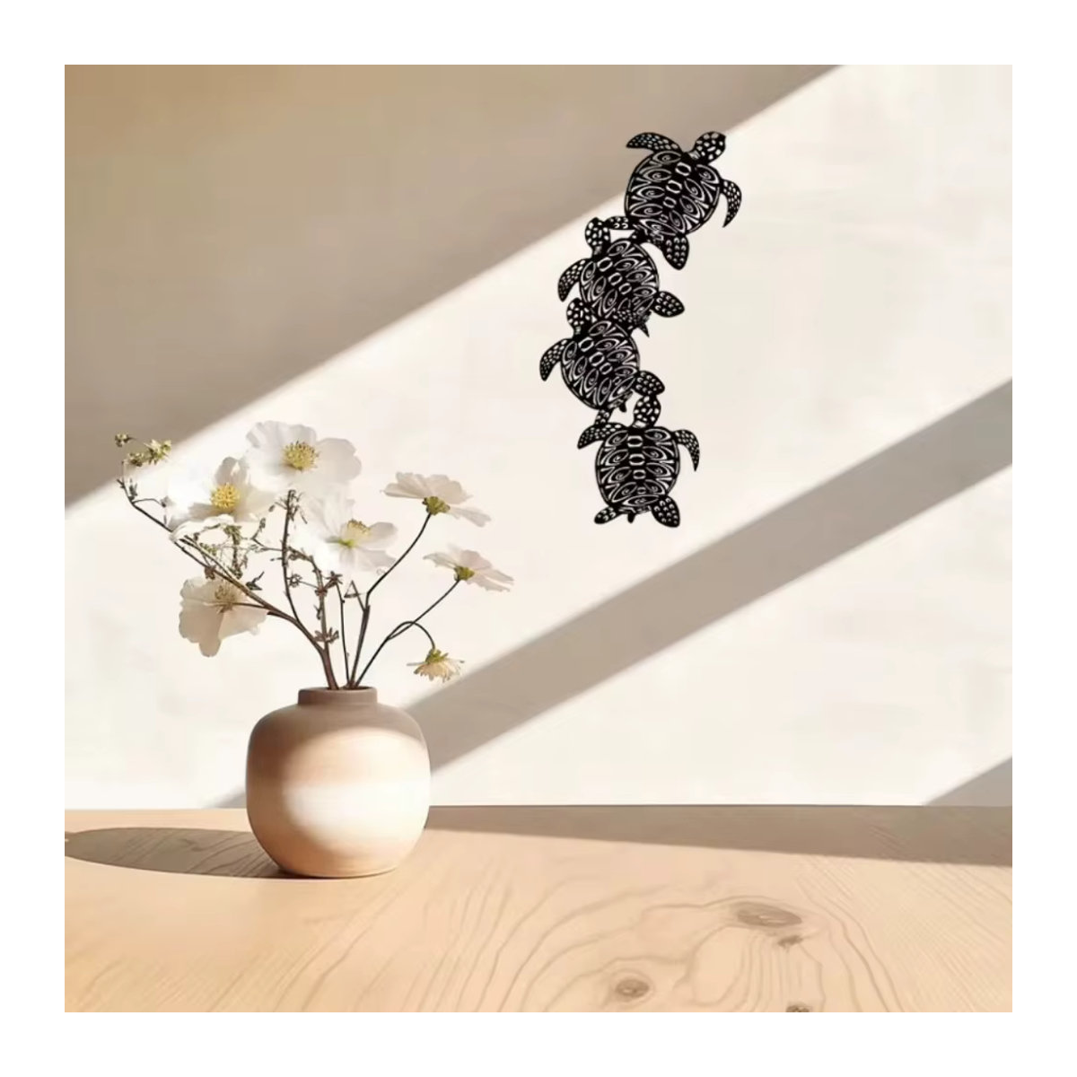 CIFBUY Wanddekoration Meeres-Schildkröte aus Metall in Schwarz, moderner Wandbehang für Wohnzimmer und Schlafzimmer - Bild 3