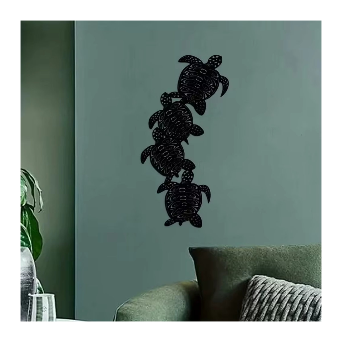 CIFBUY Wanddekoration Meeres-Schildkröte aus Metall in Schwarz, moderner Wandbehang für Wohnzimmer und Schlafzimmer - Bild 4