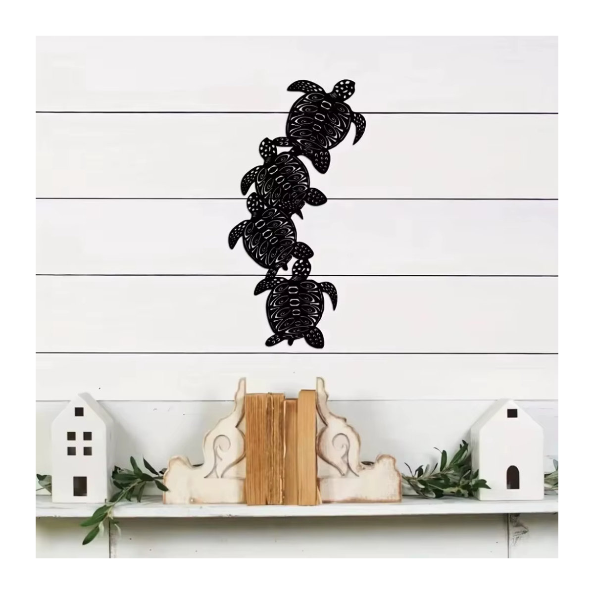 CIFBUY Wanddekoration Meeres-Schildkröte aus Metall in Schwarz, moderner Wandbehang für Wohnzimmer und Schlafzimmer - Bild 5