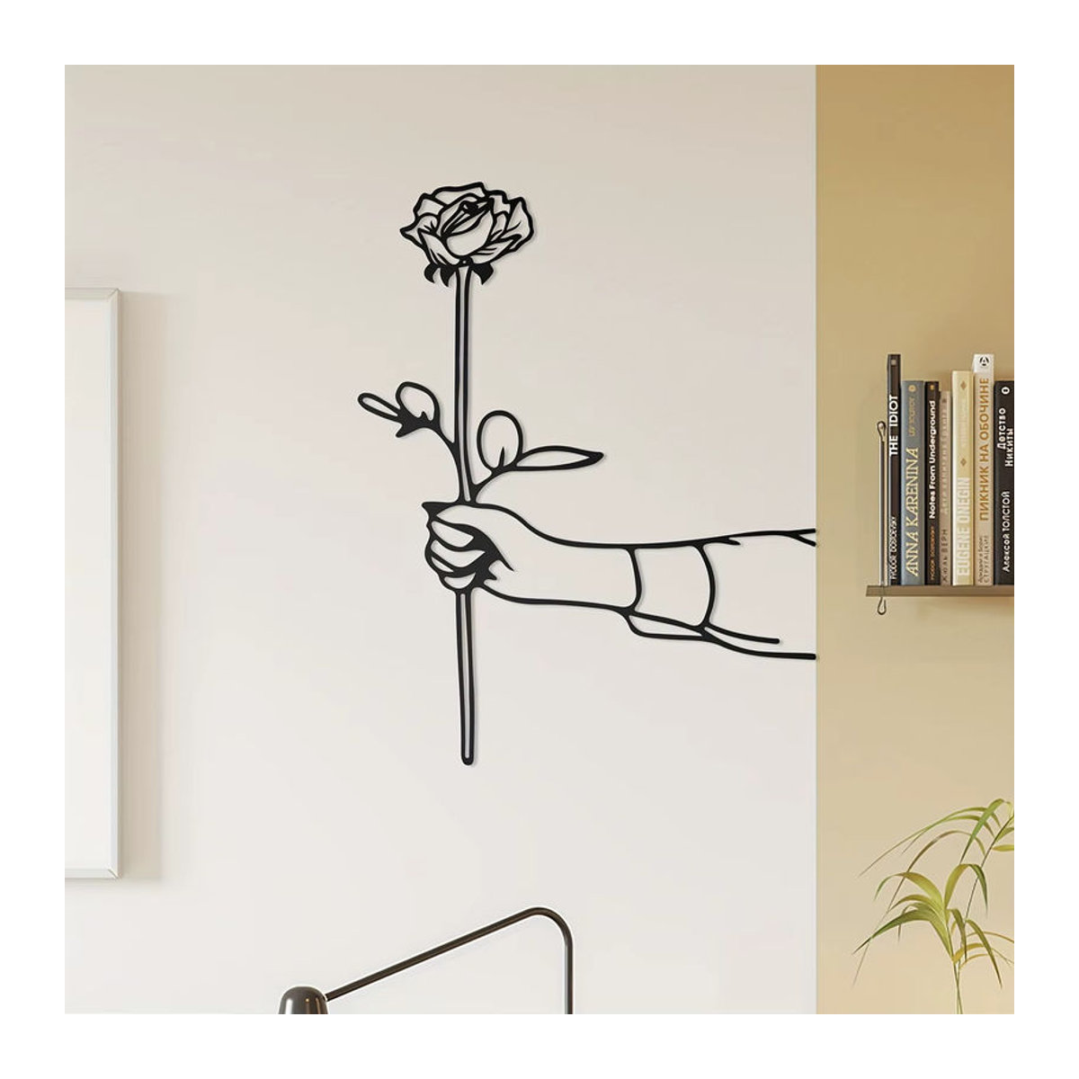 CIFBUY Wanddekoration Metall Rose Schwarz Minimalistische Wandskulptur für Küche und Bad - Bild 2