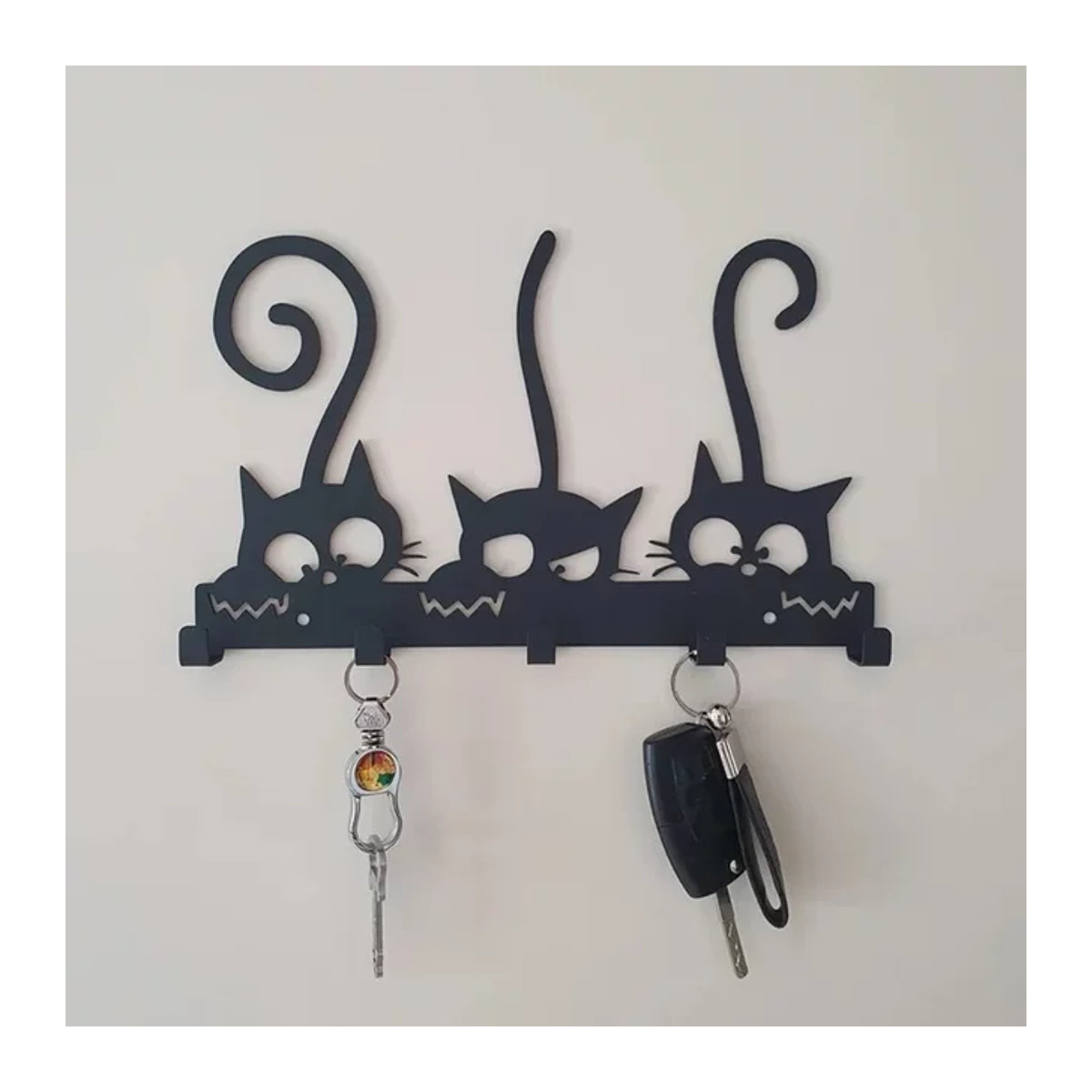 CIFBUY Wandgarderobe aus Metall im Vintage-Design, Wandhaken in Schwarz zur Wandmontage für Mäntel, Hüte und Schlüssel - Bild 1