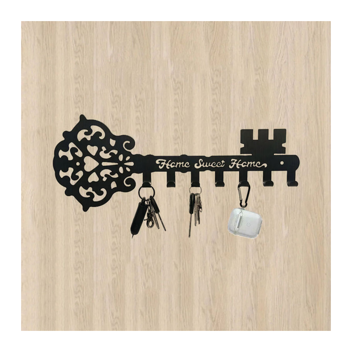 CIFBUY Wandgarderobe aus Metall in Schwarz als dekorativer Schlüsselhalter und Kleiderhaken im Vintage-Stil - Bild 1