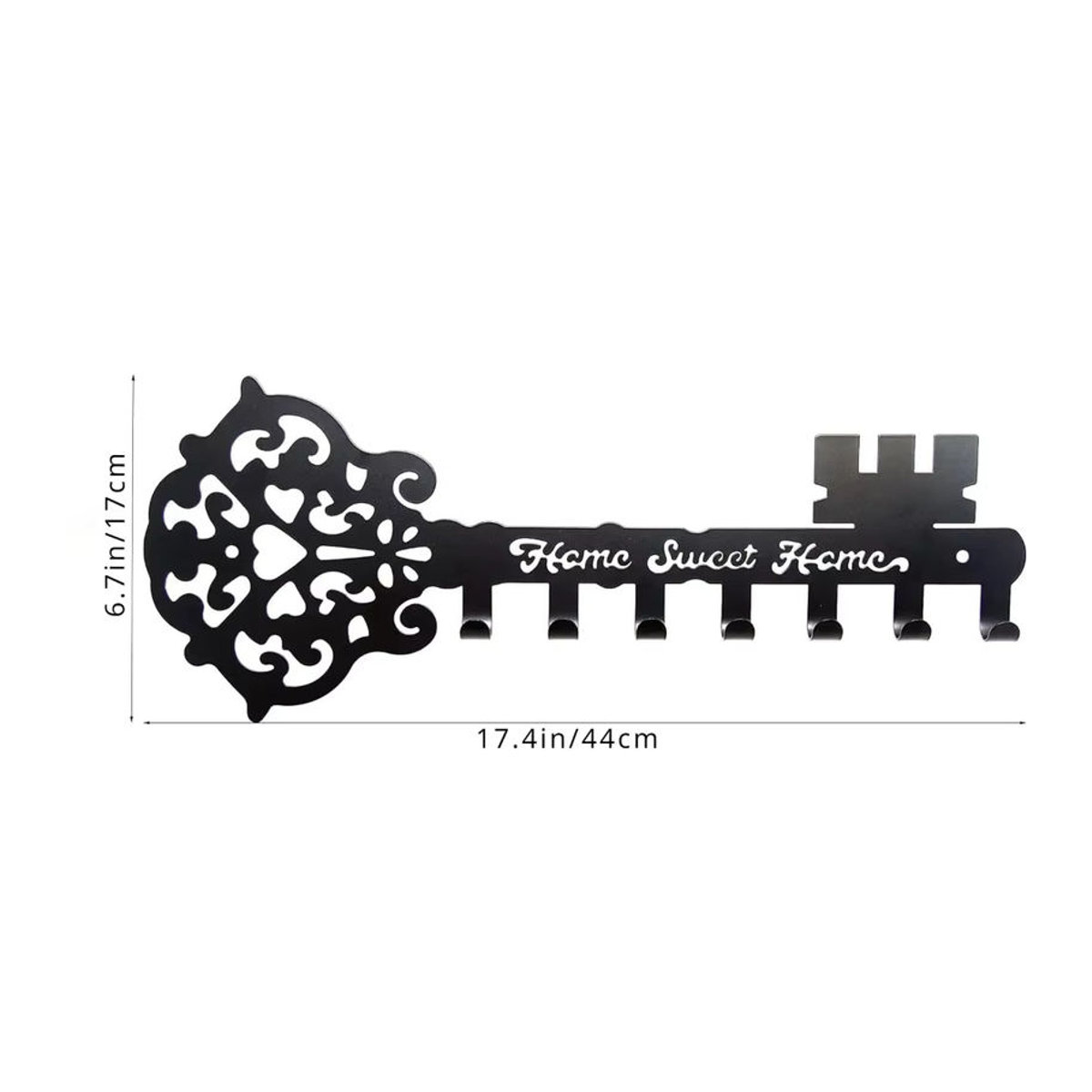 CIFBUY Wandgarderobe aus Metall in Schwarz als dekorativer Schlüsselhalter und Kleiderhaken im Vintage-Stil - Bild 2