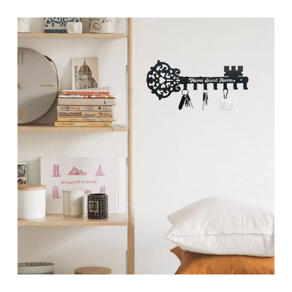 CIFBUY Wandgarderobe aus Metall in Schwarz als dekorativer Schlüsselhalter und Kleiderhaken im Vintage-Stil - Bild 3