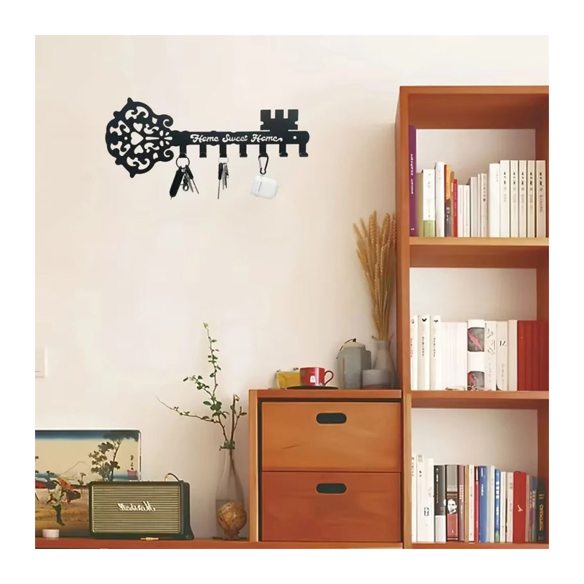 CIFBUY Wandgarderobe aus Metall in Schwarz als dekorativer Schlüsselhalter und Kleiderhaken im Vintage-Stil - Bild 4