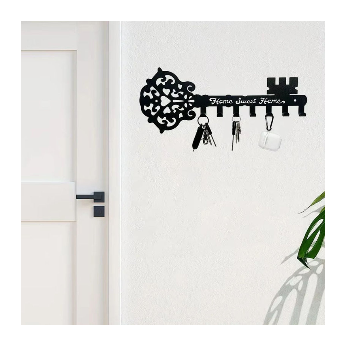 CIFBUY Wandgarderobe aus Metall in Schwarz als dekorativer Schlüsselhalter und Kleiderhaken im Vintage-Stil - Bild 5
