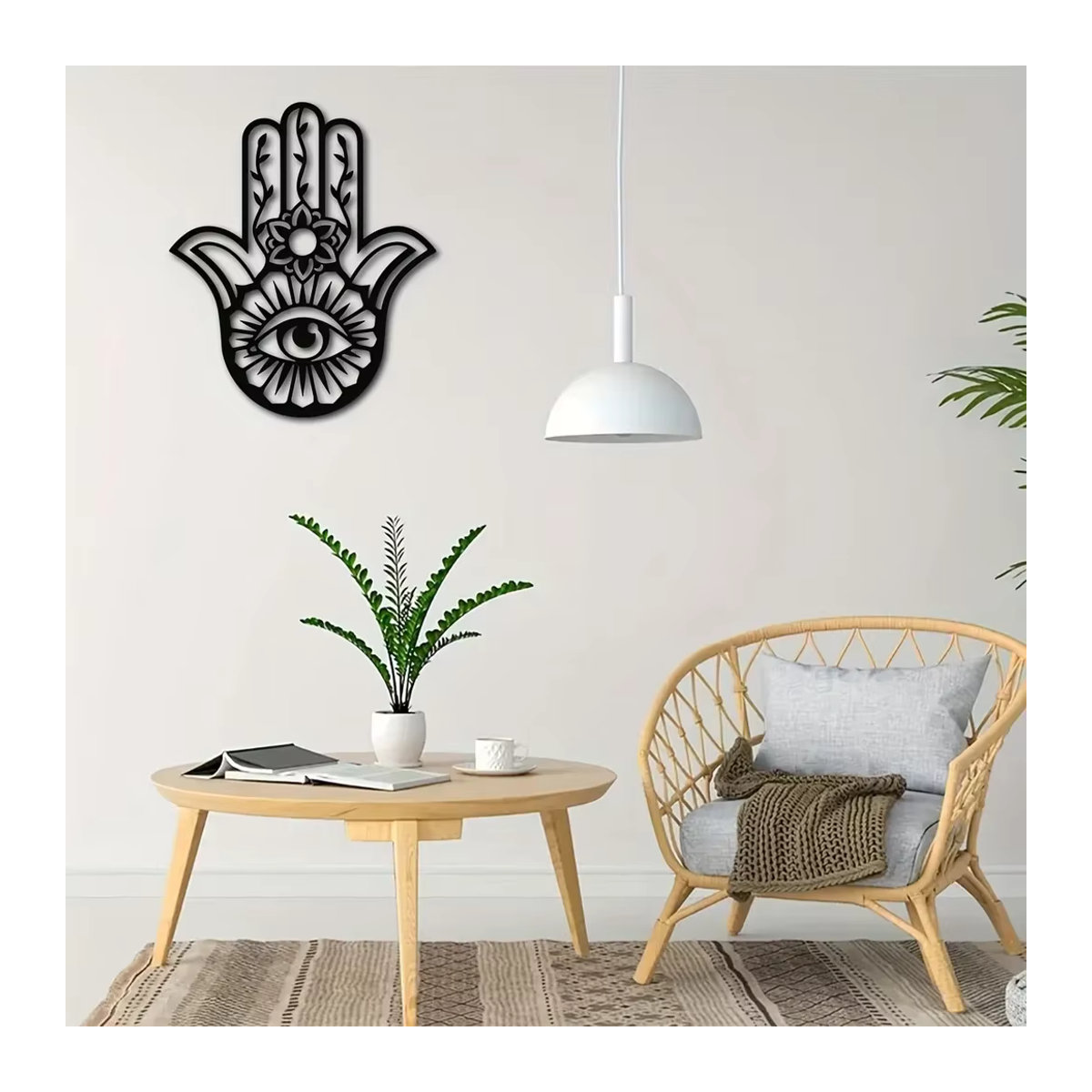 CIFBUY Wandkunst aus Metall im böhmischen und gotischen Stil mit bösem Blick und Silhouette in Schwarz - Bild 4