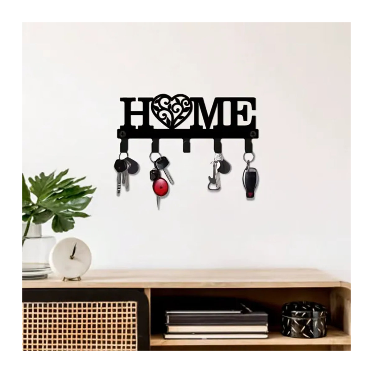 CIFBUY Wandkunst aus Metall in Schwarz mit floralem Design und Typografie im Landhausstil für die Wandmontage - Bild 2